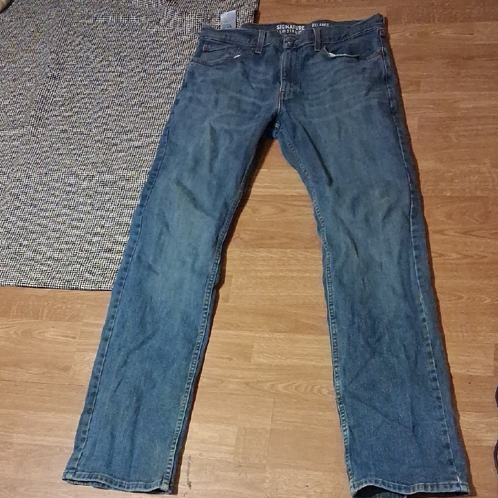 Levi Strauss Signature Relaxed 34x34 Men's Blue Jeans